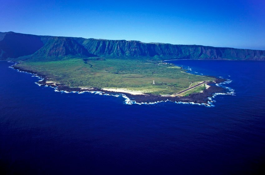 Aerial view of the Kalaupapa Peninsula