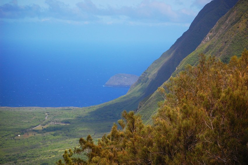 Steep Molokai sea cliffs