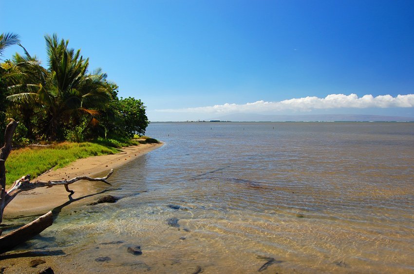 Narrow beach area