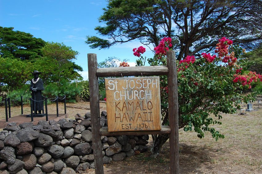 St. Damien Church sign