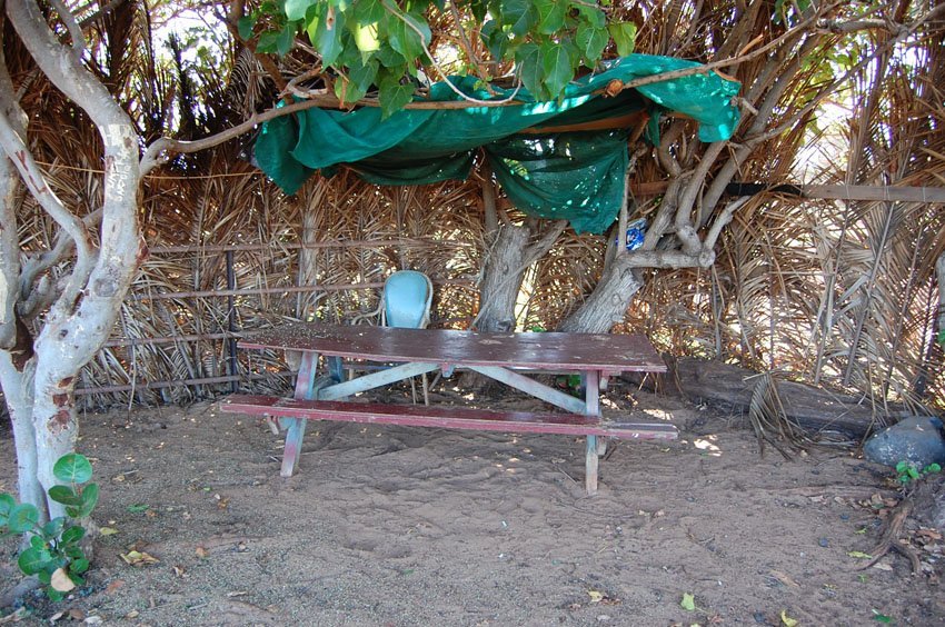 Sheltered picnic table