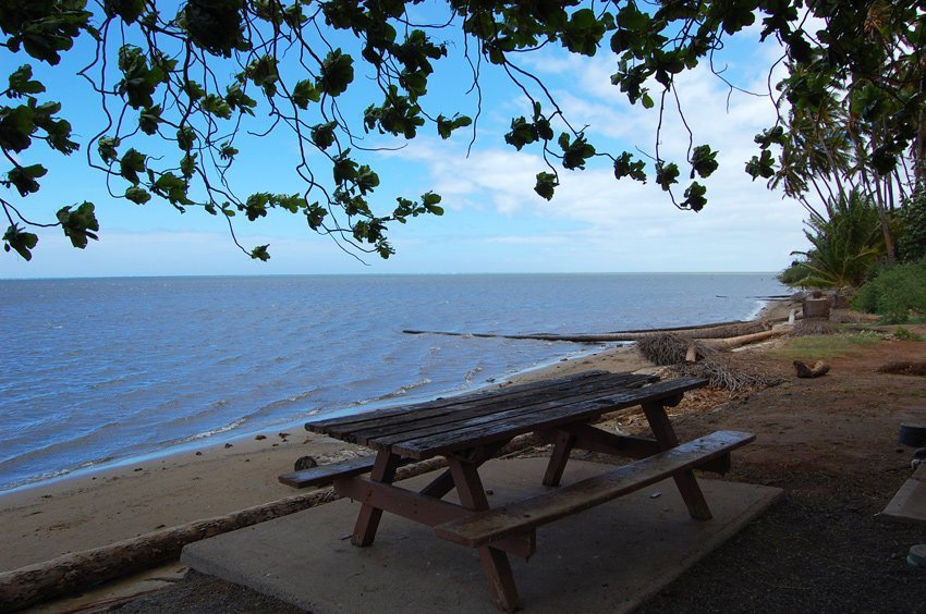 Picnic table with ocean view