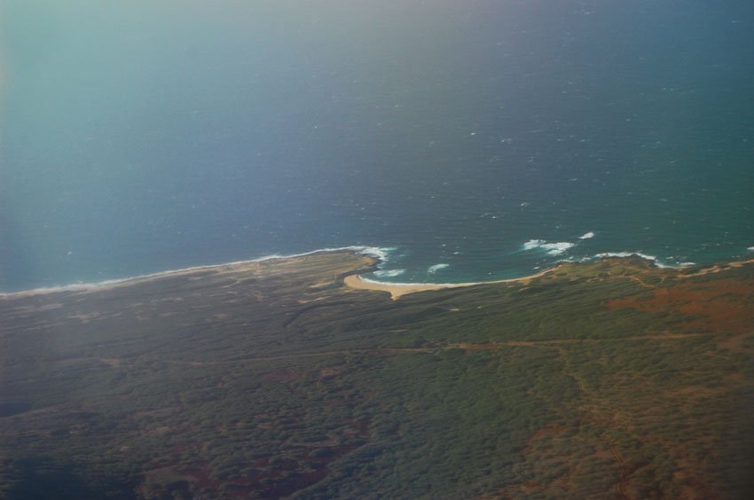 Moomomi Beach aerial view