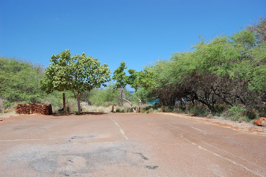 Beach trail starts from the parking area