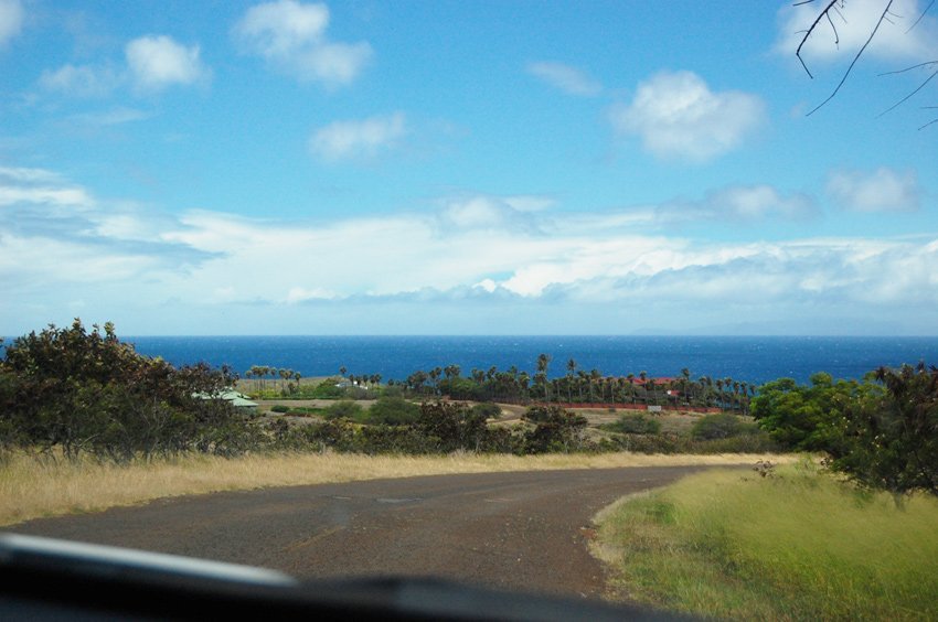 View to the ocean and West Molokai resorts