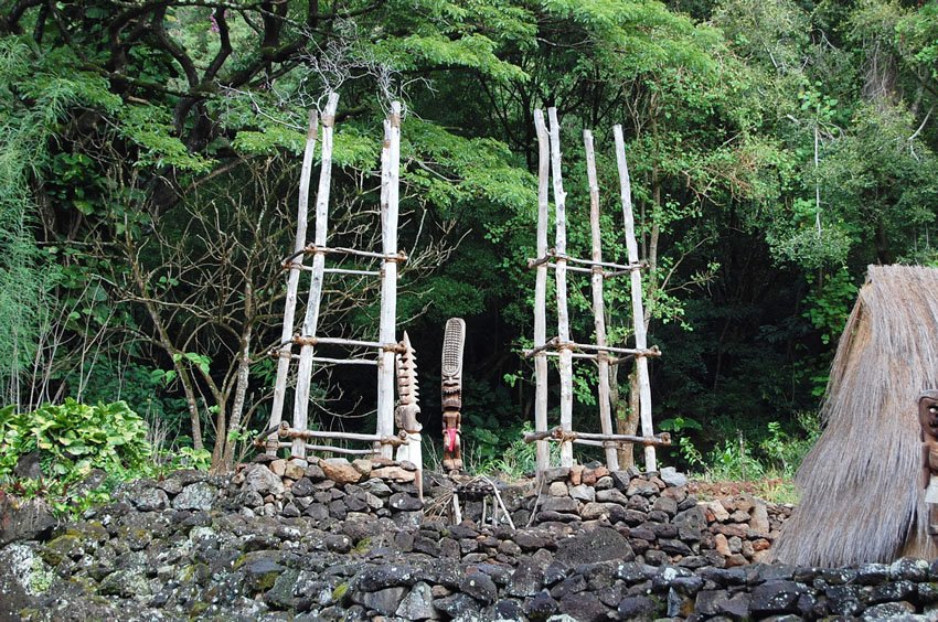 Hawaiian heiau in Waimea Valley