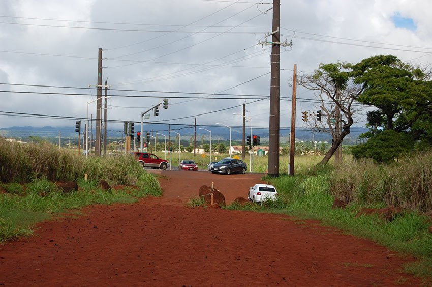 Small roadside parking area