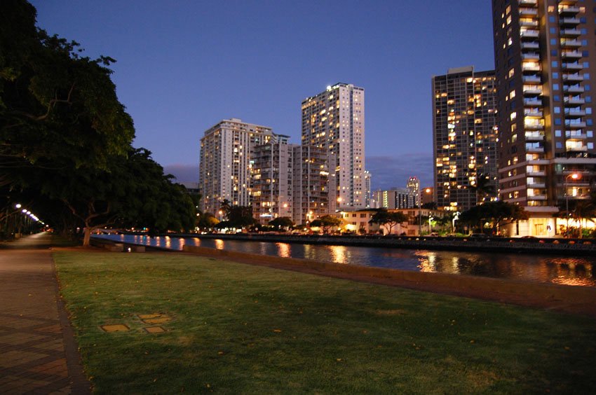 Ala Wai at night