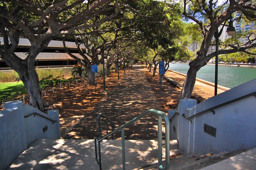 Entry to the park from Ala Moana Blvd