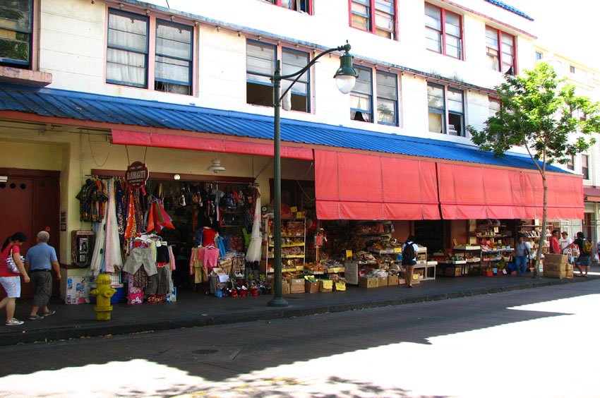 Stores on the sidewalk