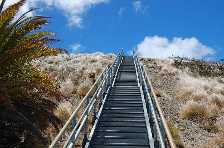 Stairs leading to the summit