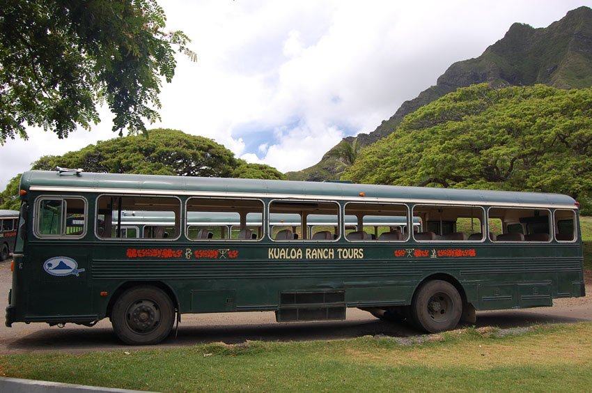 Kualoa Ranch tour bus