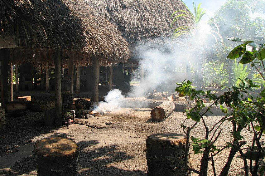 Making fire by rubbing sticks together