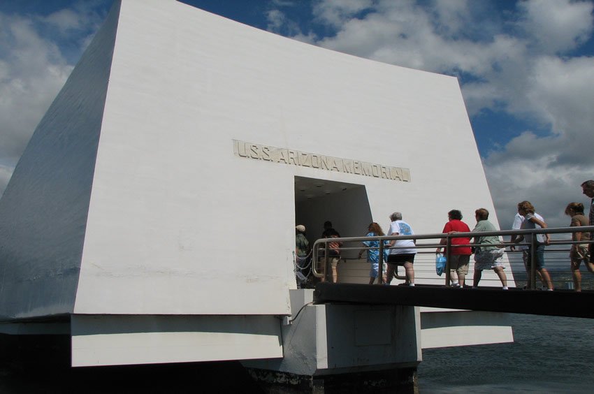 Entering the Arizona Memorial