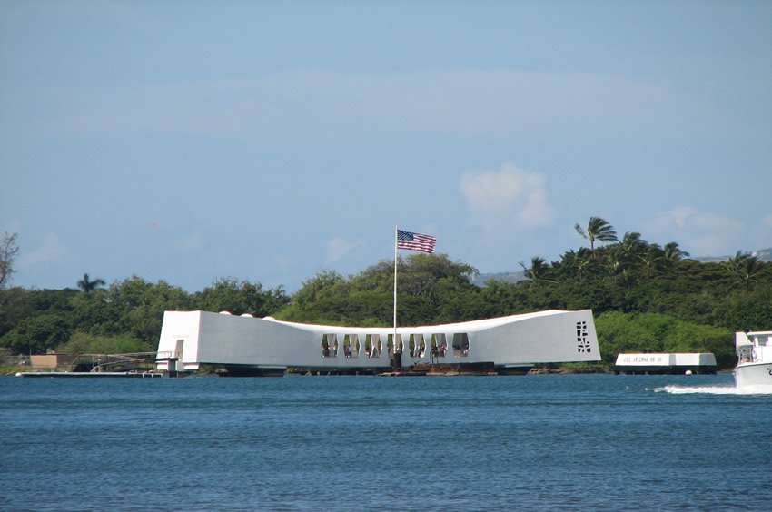 U.S. flag on top of the memorial