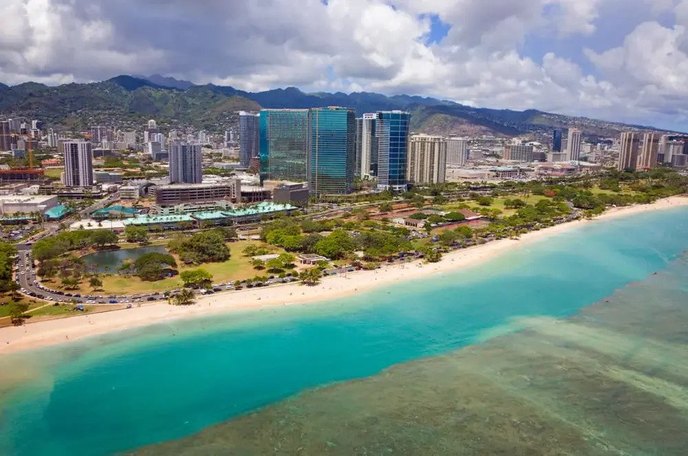 Ala Moana Beach aerial view