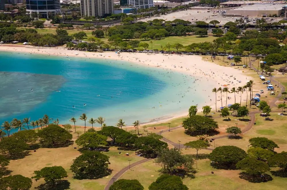 Ala Moana Beach aerial view