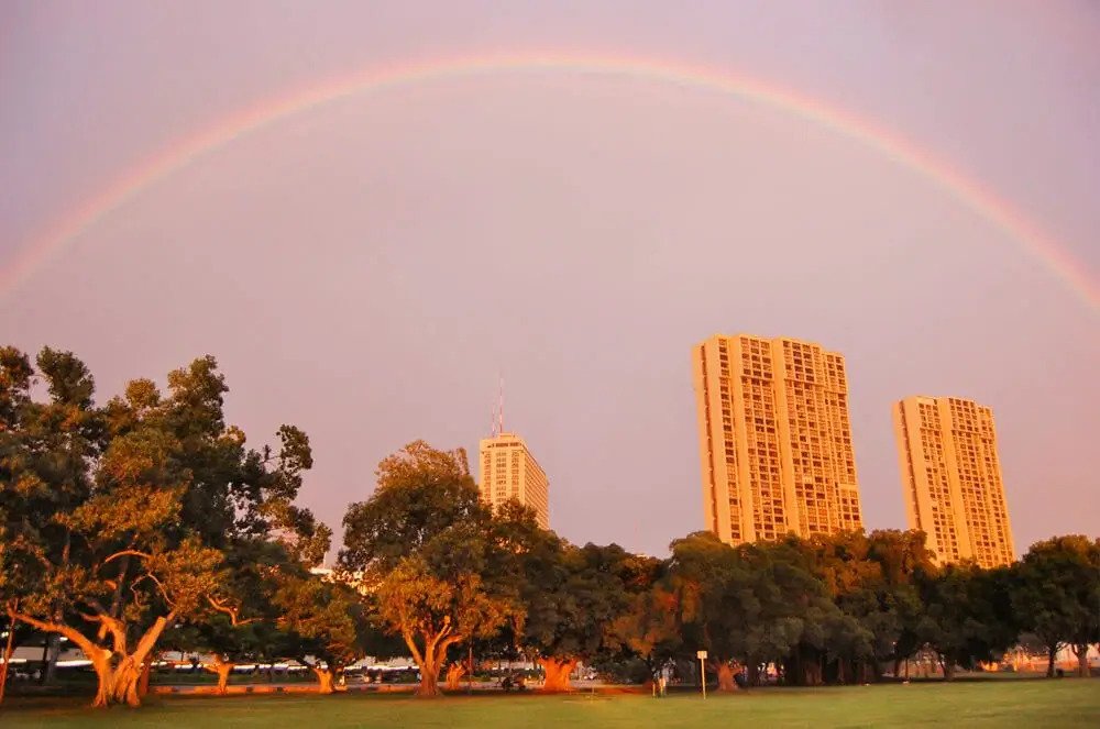 Rainbow over Ala Moana Park