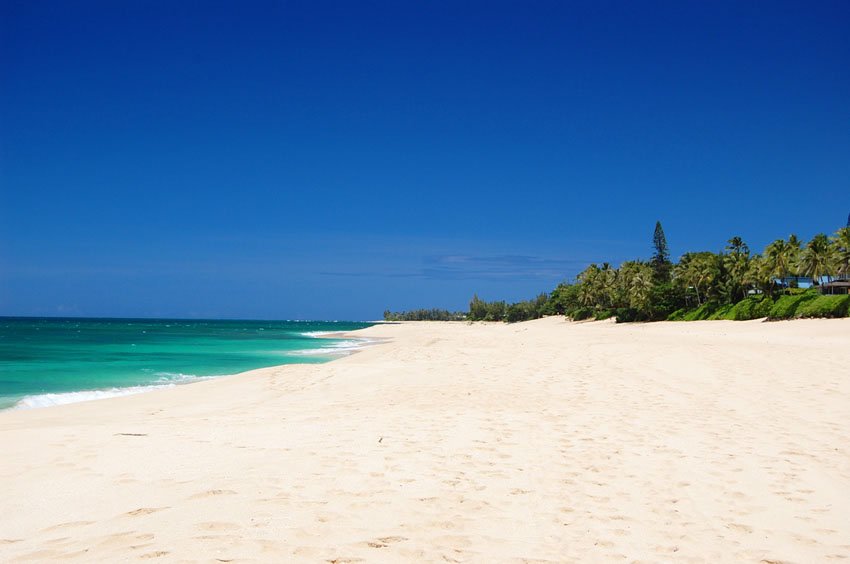 Long white-sand beach