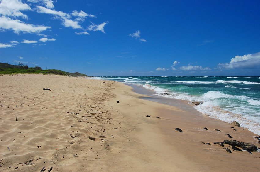 Long white sand beach