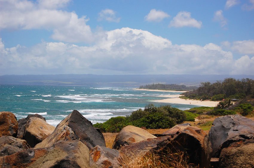 View from a lookout point near Ka'ena