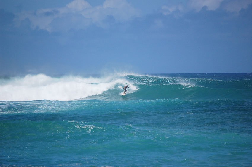 Surfing on North Shore of Oahu