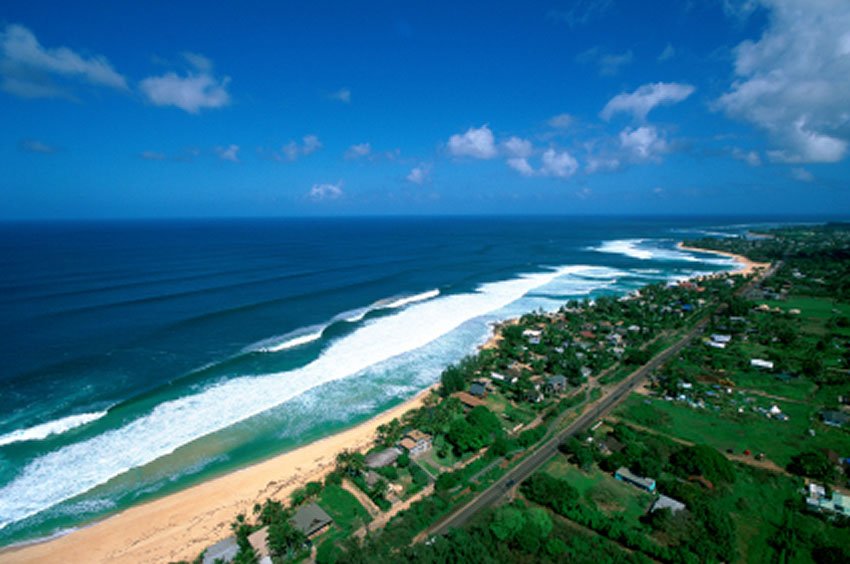 Ehukai Beach aerial view