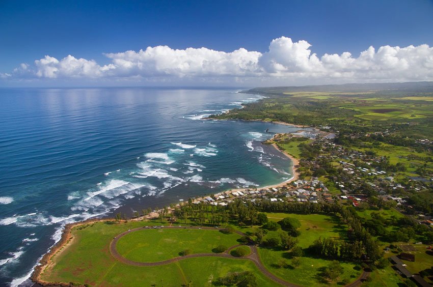 Haleiwa beaches aerial view