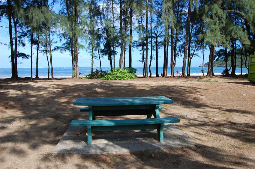 Picnic table with ocean view