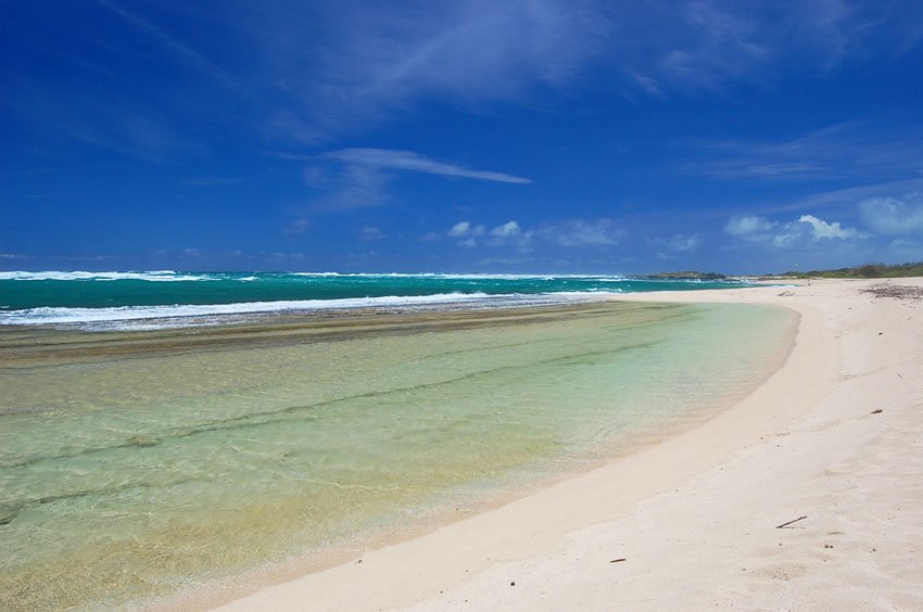 Great beach for wading in shallow water