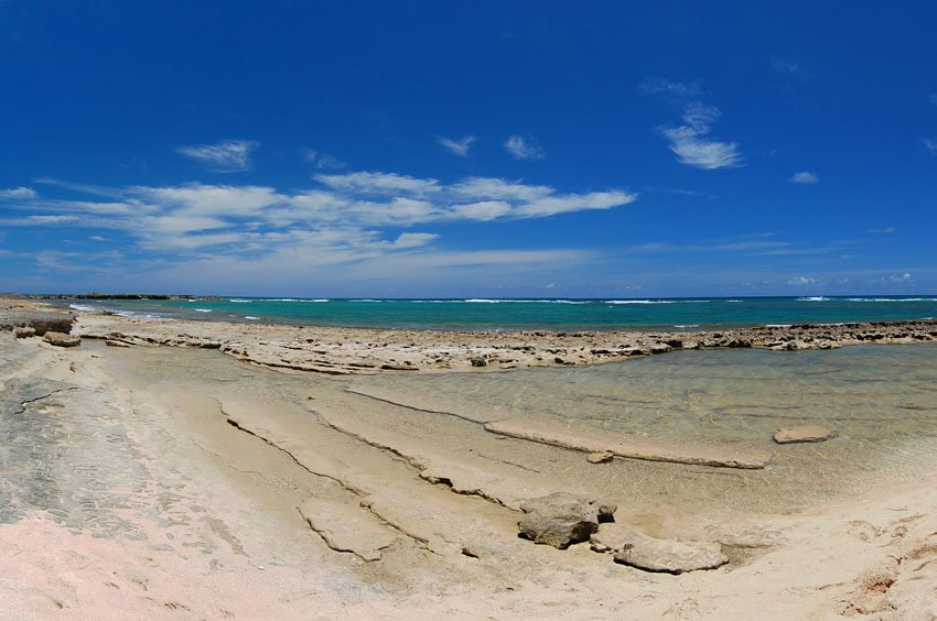 Limestone shelf along the shoreline