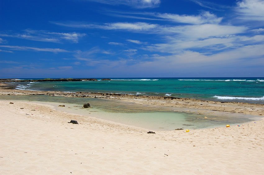 Shallow lava rock pool