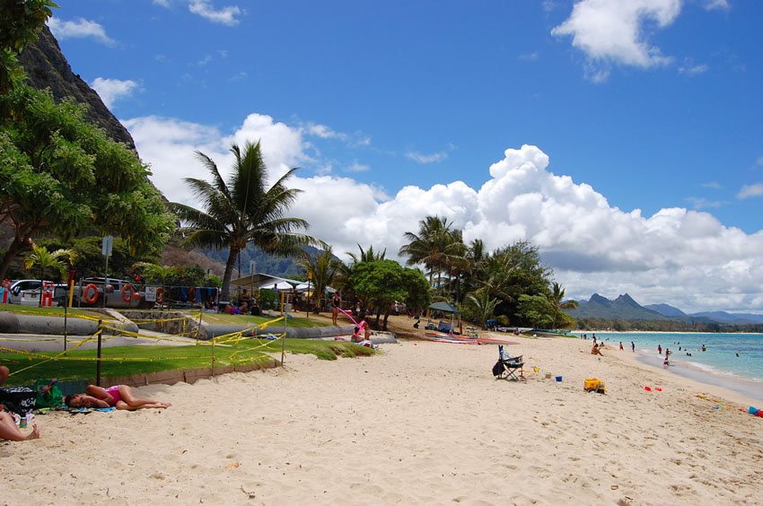 Busy beach during weekends