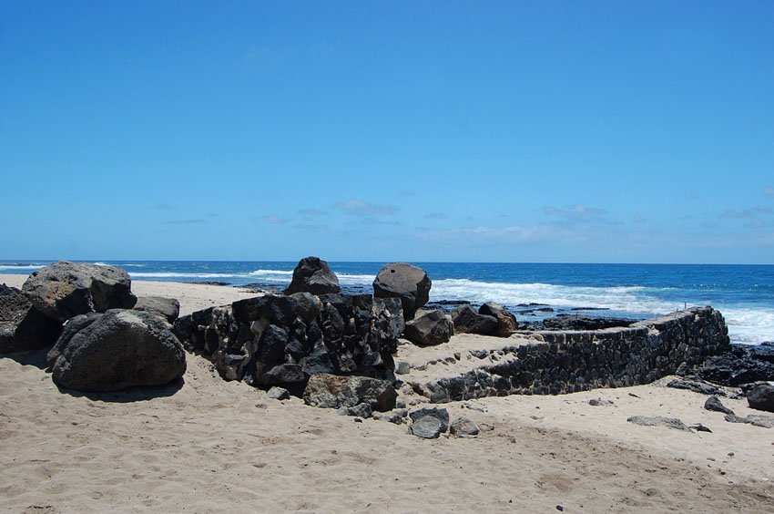 Black lava rocks