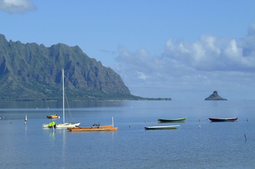 Boats anchored in the bay