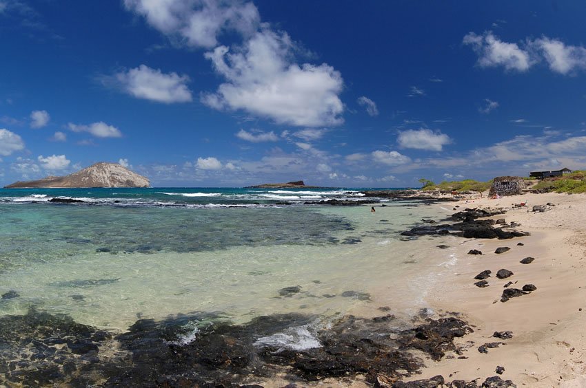 A small sand-bottomed pool