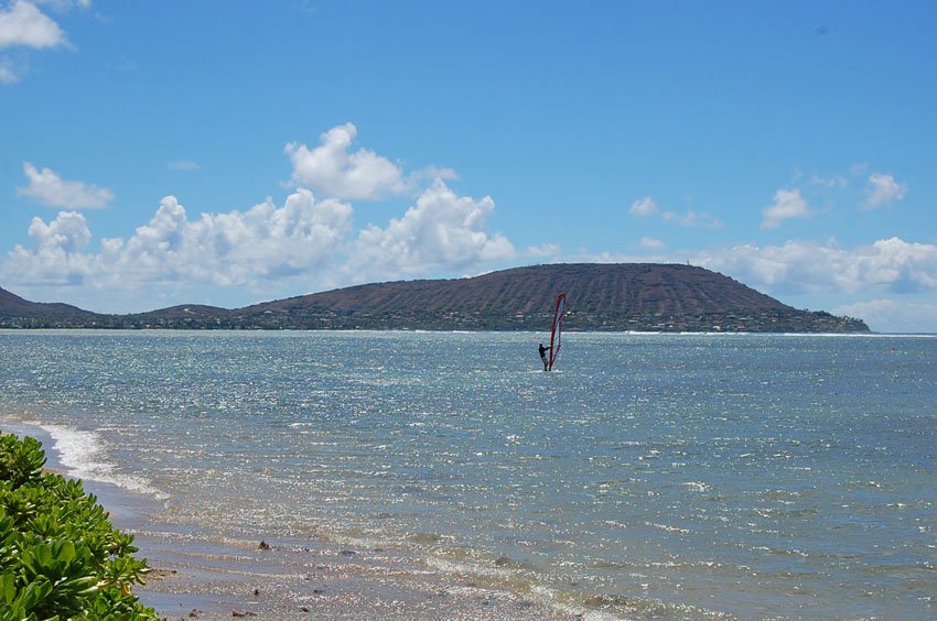 Windsurfing at Kawaiku'i Beach