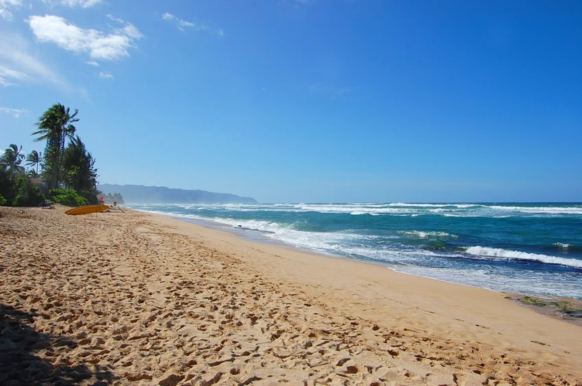 Widest stretch of Laniakea Beach