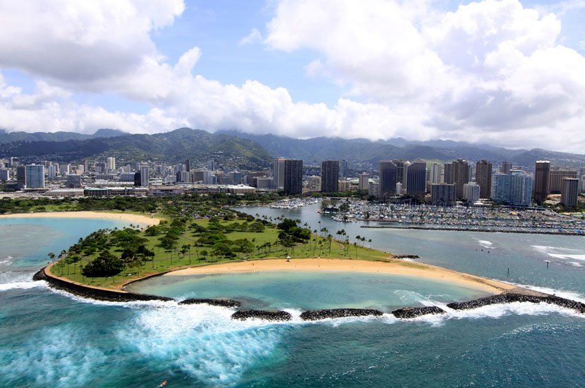 Aerial view of Magic Island