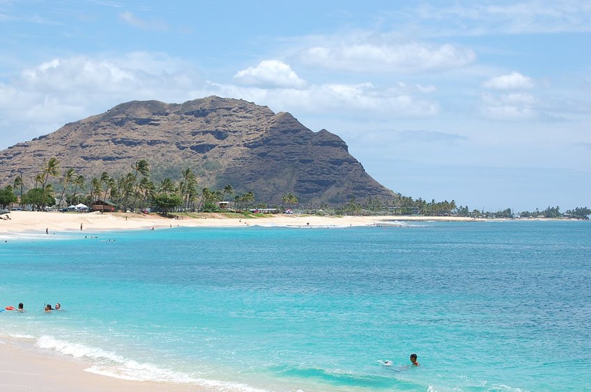 White sand beach on Oahu's west shore