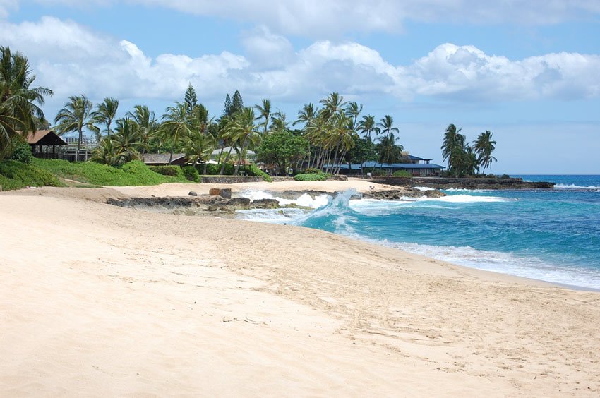 White sand beach on Oahu's west shore