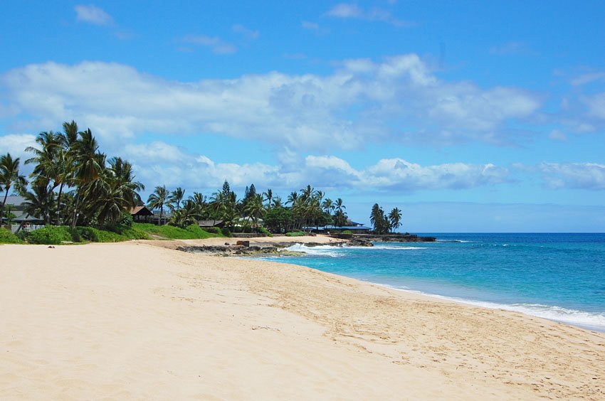 Oahu surfing beach on the leeward coast