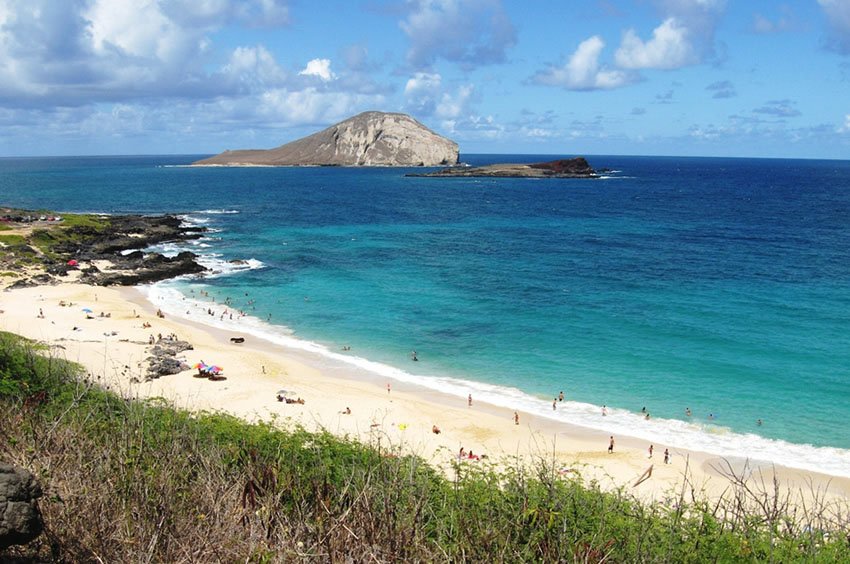 Oahu south shore white sand beach