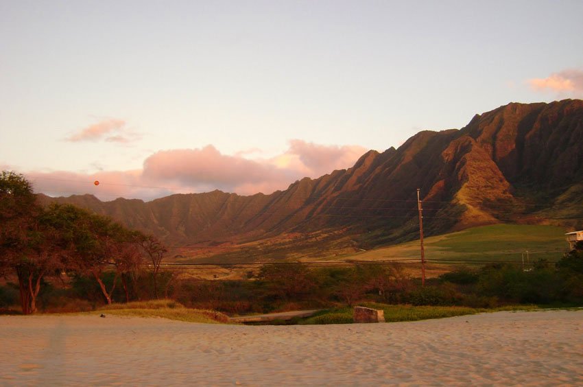 Mountains in sunset light