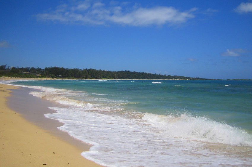 Beach disappears at high tide