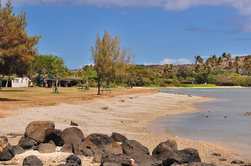 Small stony beach