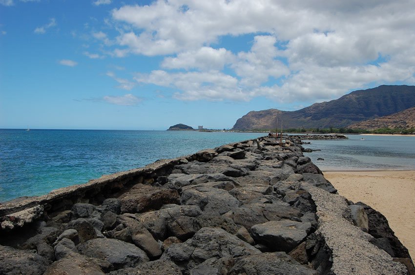 Breakwater protects beach