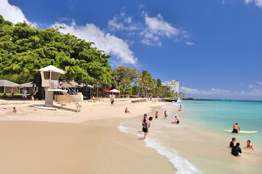 View from a pier at Queen's Beach