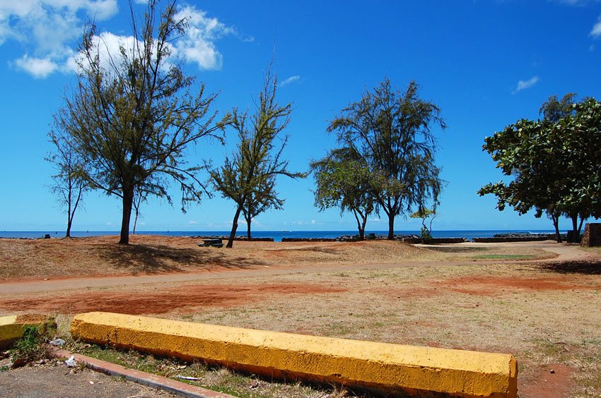 Looking towards the ocean from the park