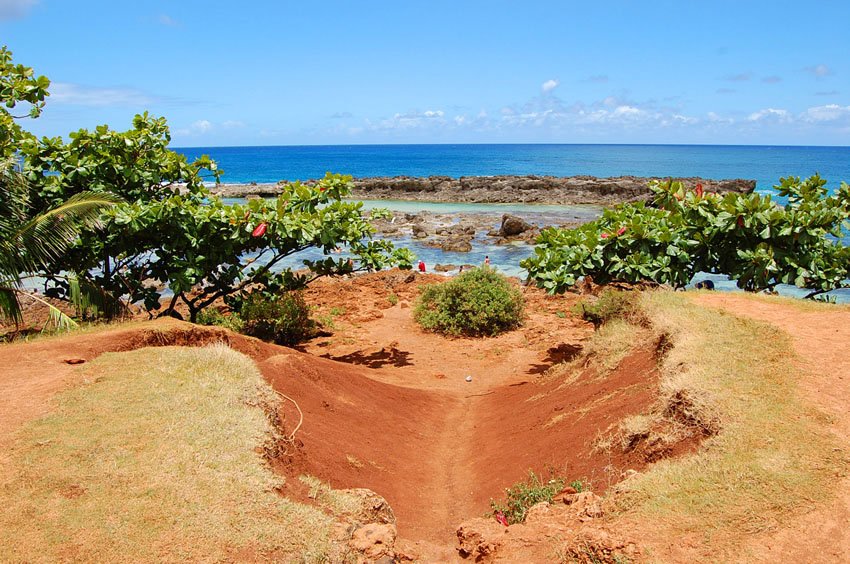 Steep walkway to the beach